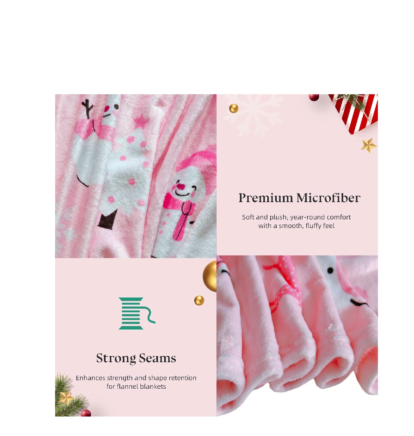 1pcs Pink Buffalo Plaid Christmas Throw Blanket, Fuzzy Fluffy Soft Cozy Blanket, Fleece Flannel Plush Microfiber Blanket For Couch Bed Sofa