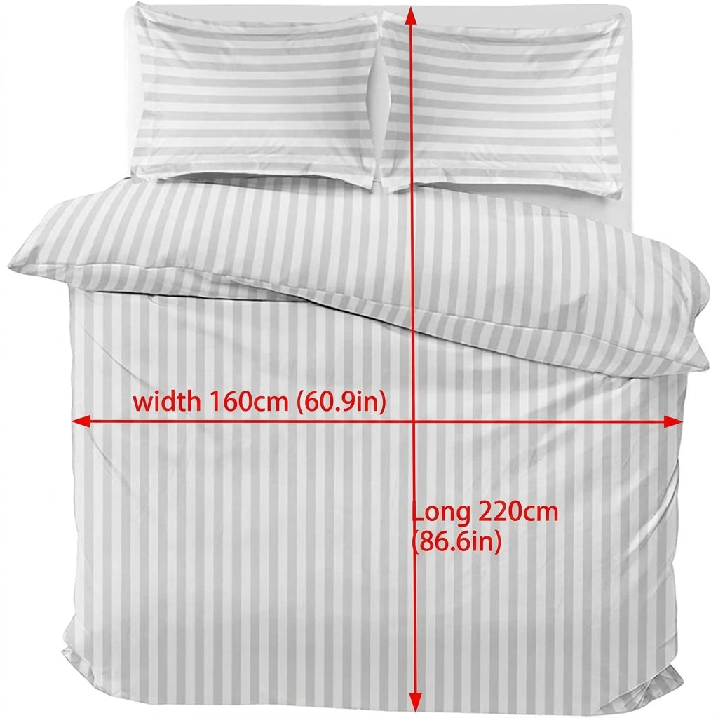 Wholesale Luxury White Stripe Bedding Set 4PCS | Hotel Quality Polyester Duvet Cover Set