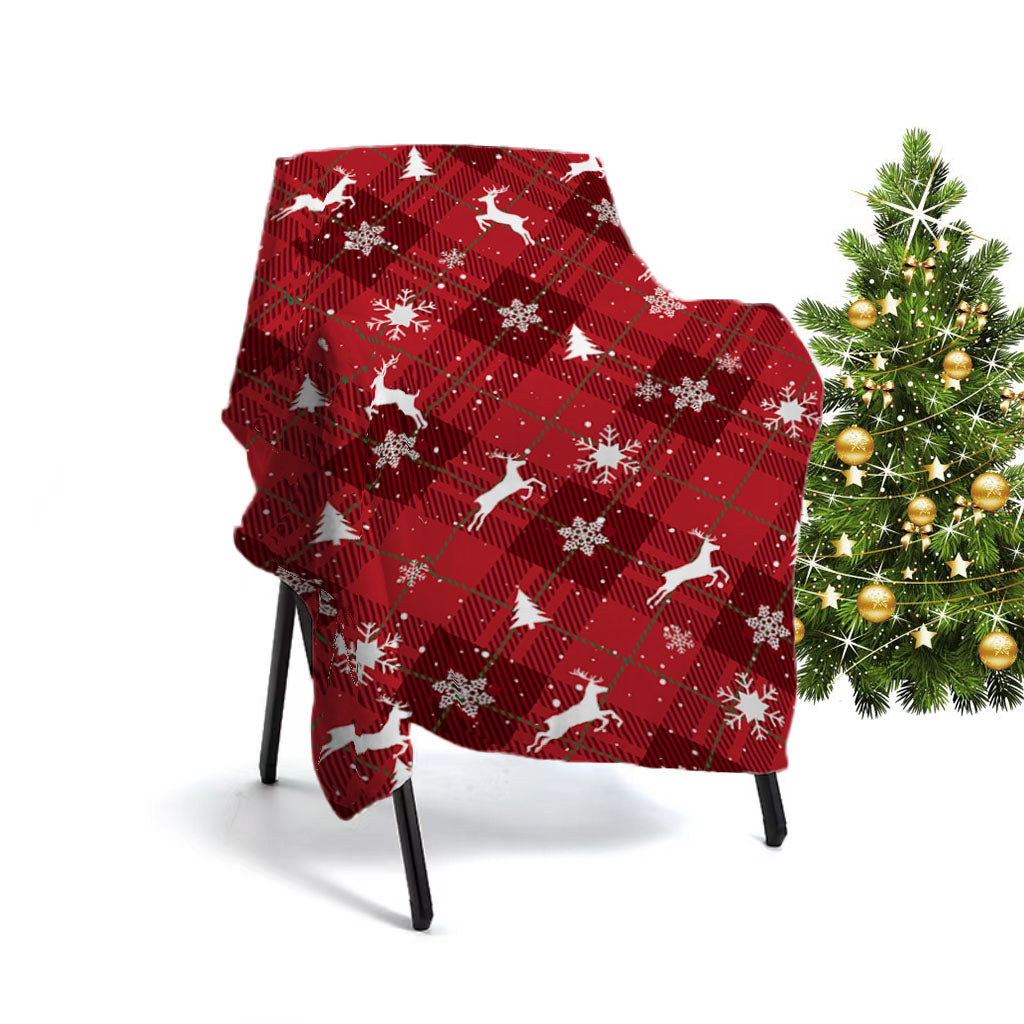 1pcs Red Buffalo Plaid Christmas Throw Blanket, Fuzzy Fluffy Soft Cozy Blanket, Fleece Flannel Plush Microfiber Blanket For Couch Bed Sofa