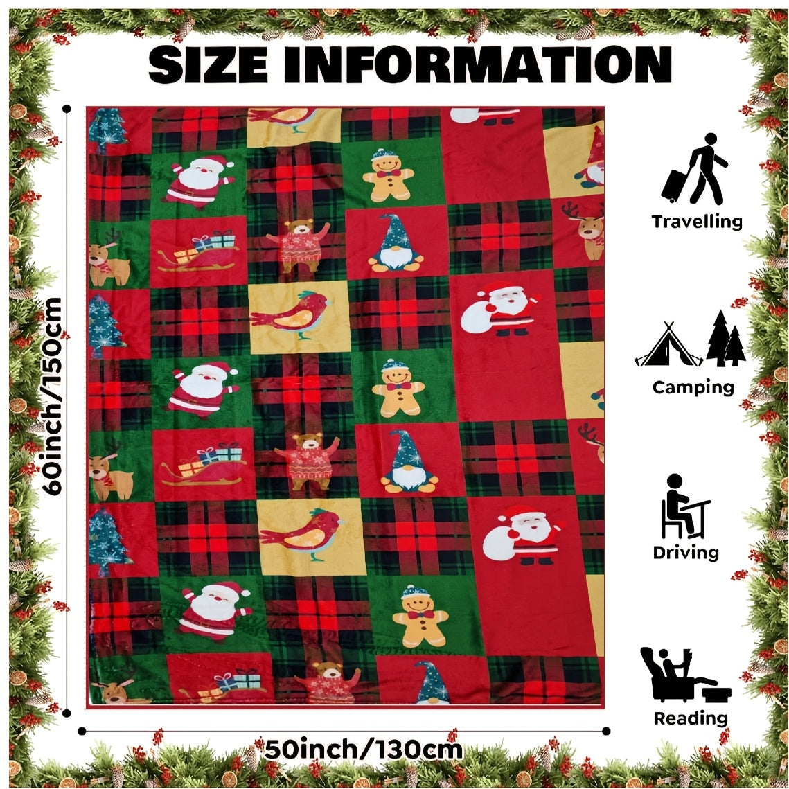 1pcs Red Pink Buffalo Plaid Christmas Throw Blanket, Fuzzy Fluffy Soft Cozy Blanket, Fleece Flannel Plush Microfiber Blanket For Couch Bed Sofa