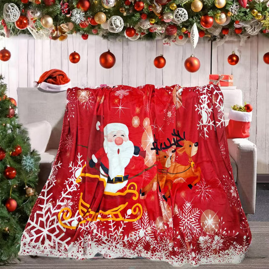 1pcs Red Buffalo Plaid Christmas Throw Blanket, Fuzzy Fluffy Soft Cozy Blanket, Fleece Flannel Plush Microfiber Blanket For Couch Bed Sofa